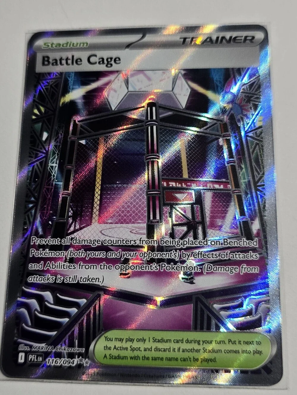 Pokemon Battle Cage 116/094 Ultra Rare Phantasmal Flames TCG Me02 Full Art NM